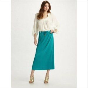 Diane Von Furstenberg Teal Pleated Chania Skirt 8